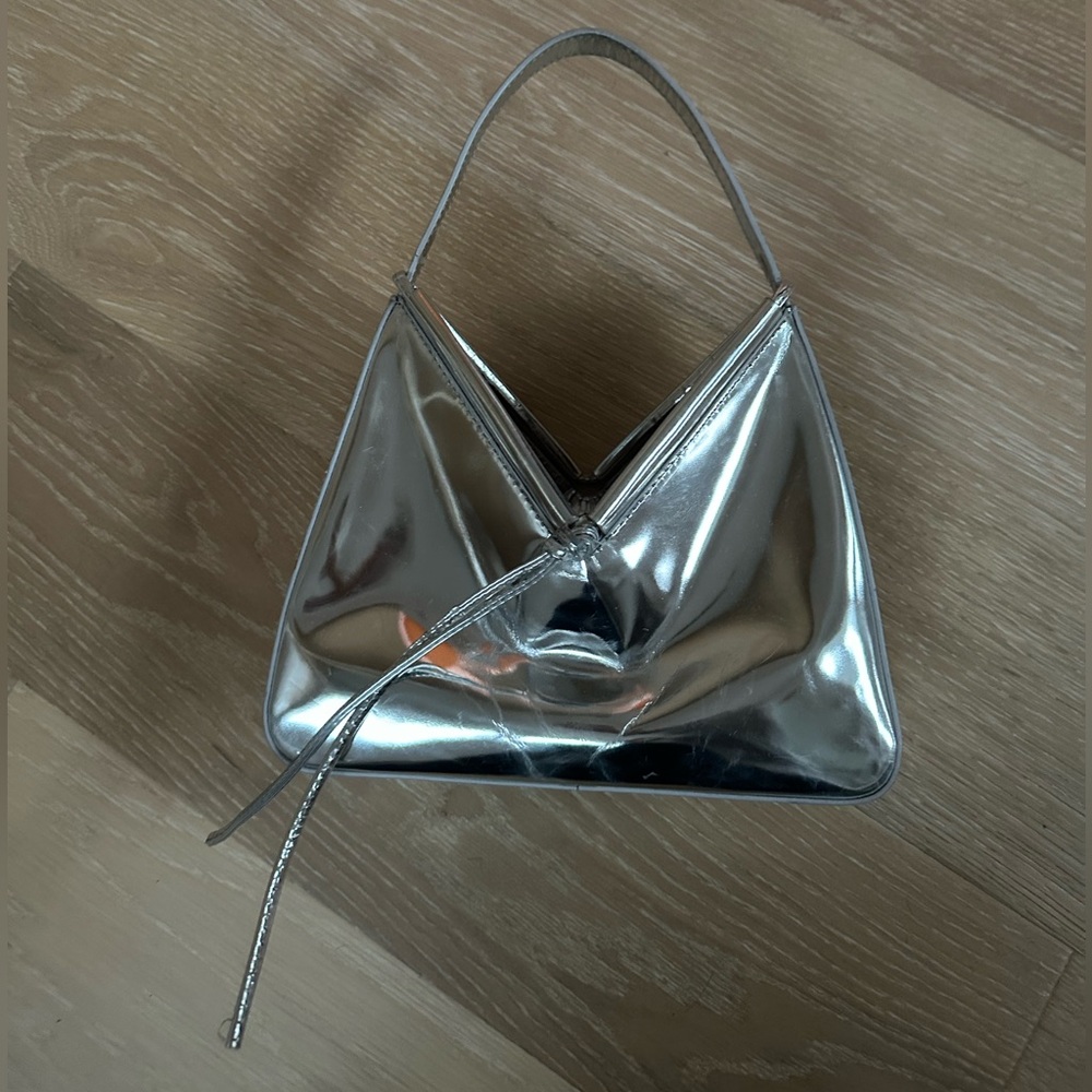 Reformation Silver Hobo Bag
